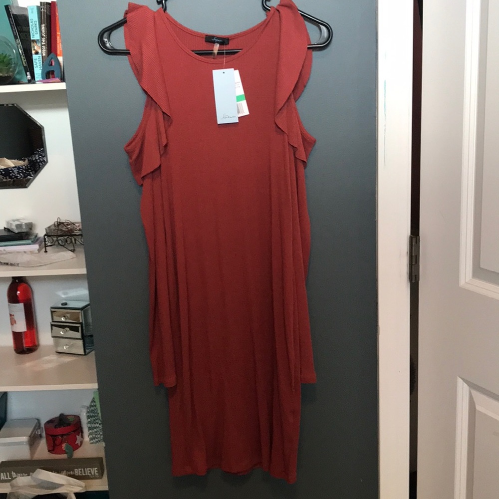 Rust long sleeve sweater dress